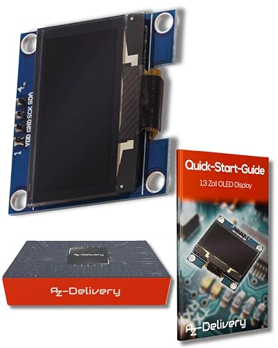 AZDelivery 1 x 1,3 Zoll OLED Display I2C SSH1106 Chip 128 x 64 Pixel I2C Bildschirm Anzeigemodul mit weißen Zeichen | I2C Display ssd1306 | kompatibel mit Arduino und Raspberry Pi inklusive E-Book!