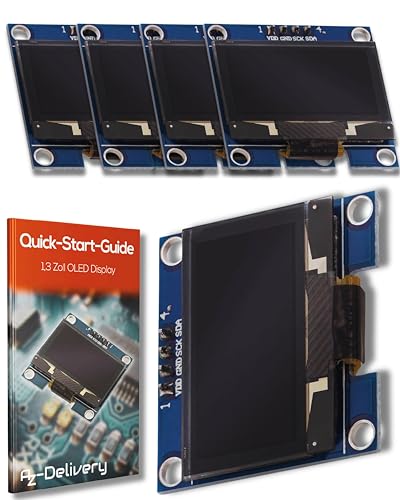 AZDelivery 1 x 1,3 Zoll OLED Display I2C SSH1106 Chip 128 x 64 Pixel I2C Bildschirm Anzeigemodul mit weißen Zeichen | I2C Display ssd1306 | kompatibel mit Arduino und Raspberry Pi inklusive E-Book!