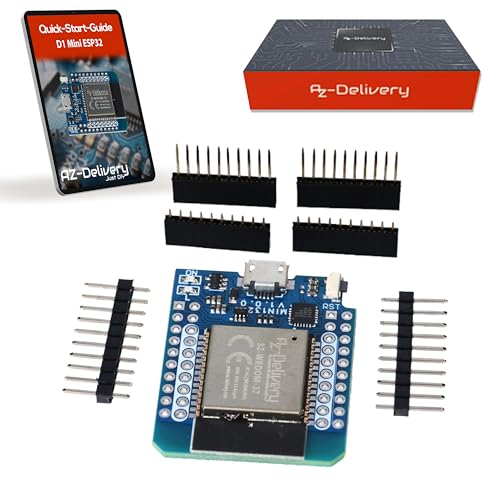 AZDelivery 1 x ESP32 D1 Mini NodeMCU WiFi Modul ESP 32 Bluetooth Internet Entwicklungsboard | kompatibel mit Arduino und kompatibel mit wemos d1 Mini | EIN kostenloses E-Book ist ebenfalls enthalten