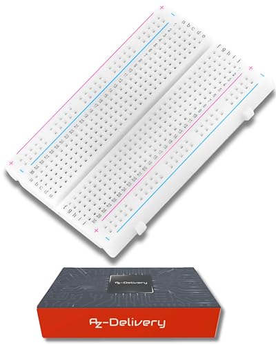 AZDelivery Mini Breadboard 400 Pin mit 4 Stromschienen kompatibel mit Arduino und Jumper Wire Kabeln