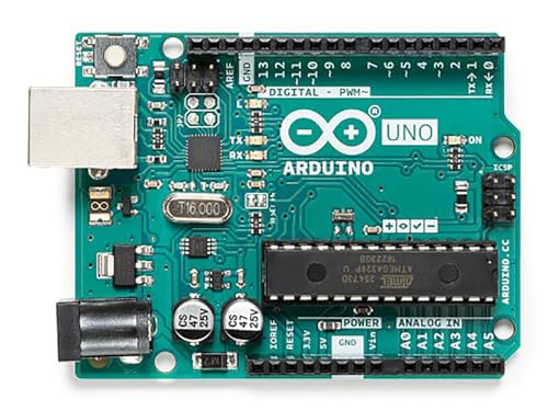 Arduino UNO Rev3 [A000066] Vielseitiges Entwicklungsboard mit ATmega328P-Mikrocontroller, kompatibel mit Arduino IDE, ideal fur Einsteiger und Elektronik-, Robotik- und DIY-Projekte.