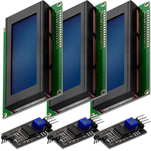 AZDelivery 3 x HD44780 2004 LCD Display Bundle Blau 4x20 mit weißen Zeichen mit I2C Schnittstelle kompatibel mit Arduino und Raspberry Pi inklusive E-Book!