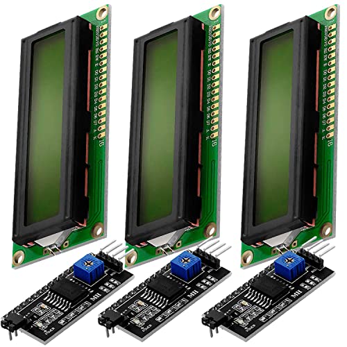 AZDelivery HD44780 16x2 LCD Modul Display Bundle mit I2C Schnittstelle 2x16 Zeichen kompatibel mit Arduino inklusive E-Book! (mit Grünem Hintergrund und Schwarzen Zeichen)