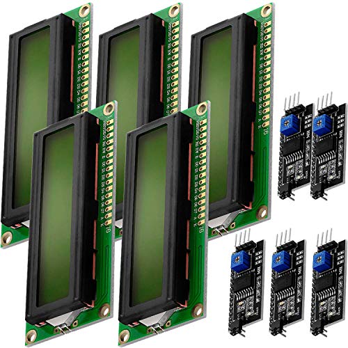 AZDelivery HD44780 16x2 LCD Modul Display Bundle mit I2C Schnittstelle 2x16 Zeichen kompatibel mit Arduino inklusive E-Book! (mit Grünem Hintergrund und Schwarzen Zeichen)