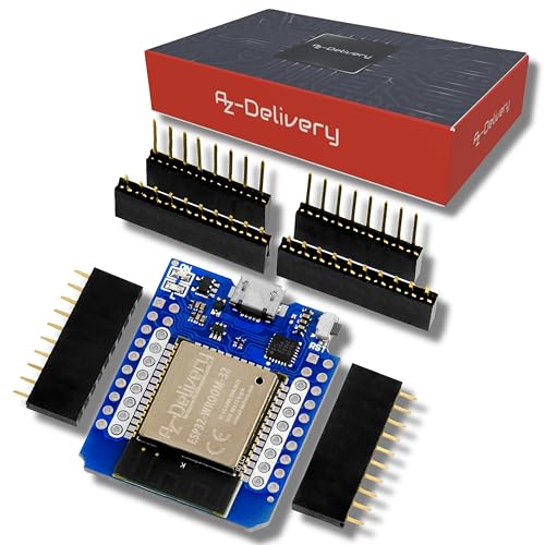 AZDelivery 1 x ESP32 D1 Mini NodeMCU WiFi Modul ESP 32 Bluetooth Internet Entwicklungsboard | kompatibel mit Arduino und kompatibel mit wemos d1 Mini | EIN kostenloses E-Book ist ebenfalls enthalten