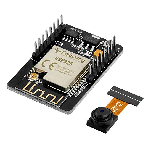AZDelivery ESP32 Cam Modul + Bluetooth ESP32 5V Dual Core 32-bit CPU mit 2MP Kamera Entwicklungsboard kompatibel mit Arduino inklusive E-Book!