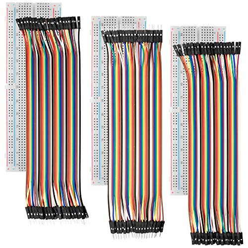 AZDelivery Breadboard Kit - 3X Jumper Wire m2m/f2m/f2f + 3er Set MB102 Breadboard kompatibel mit Raspberry Pi inklusive E-Book!