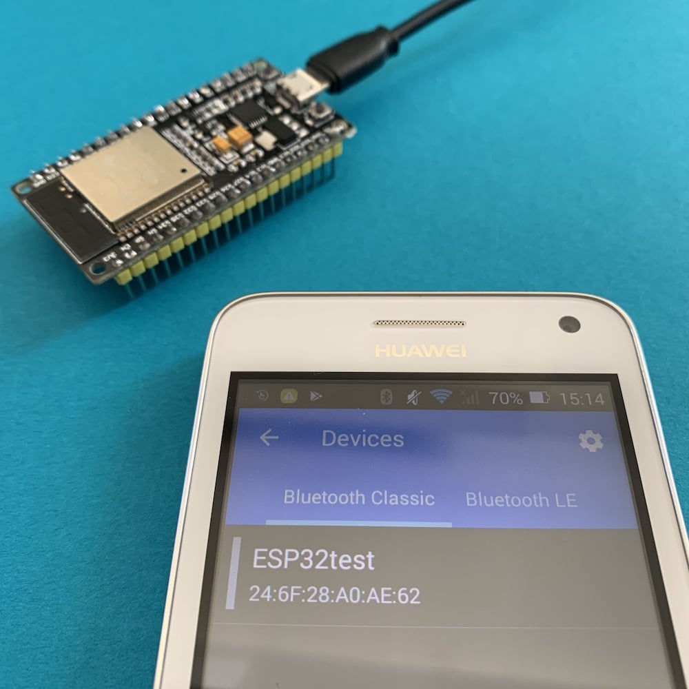 ESP32 im Serial Bluetooth Terminal auswählen