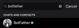Botfather in Telegram