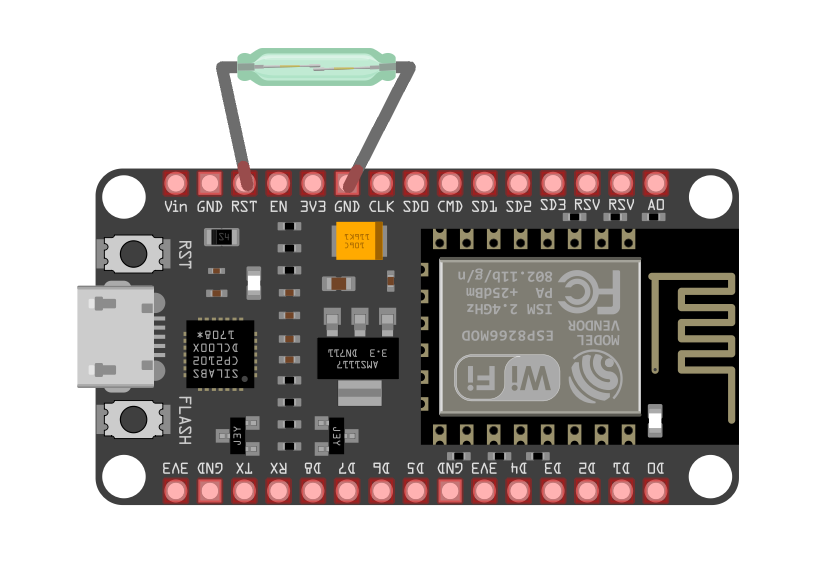 Reed-Kontakt am ESP8266