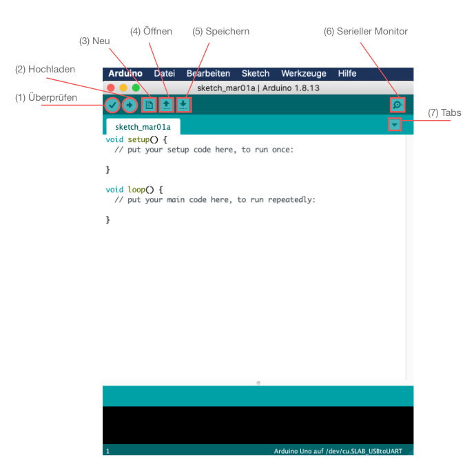 Arduino IDE Code-Fenster
