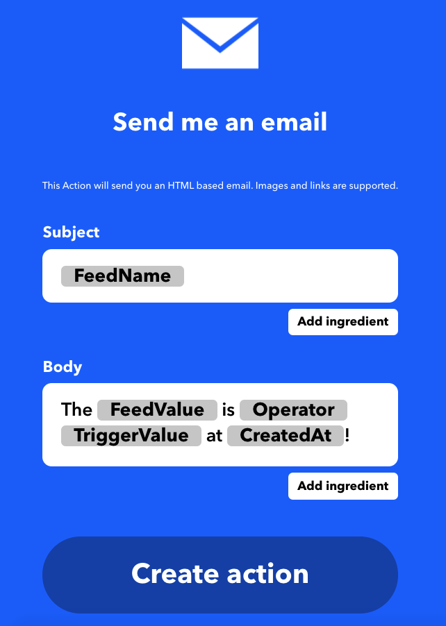 IFTTT Email entwerfen