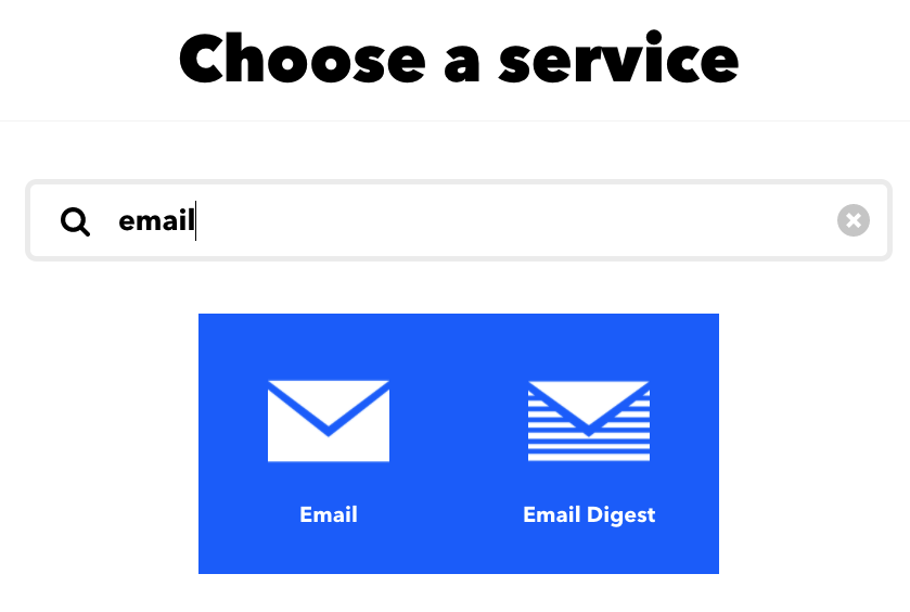 IFTTT E-Mail auswählen