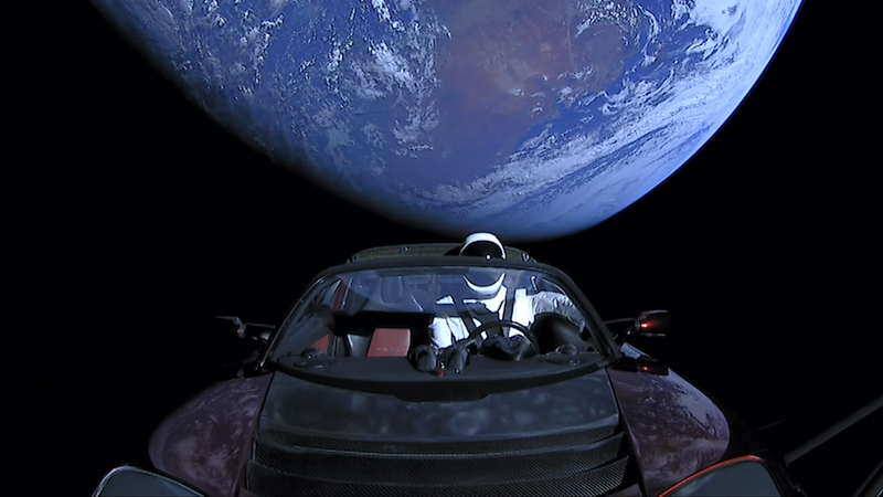 SpaceX Roadster im Orbit