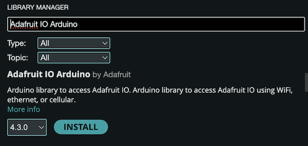 Bibliothek Adafruit IO Arduino