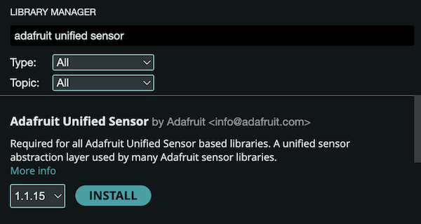 Bibliothek Adafruit Unified Sensor