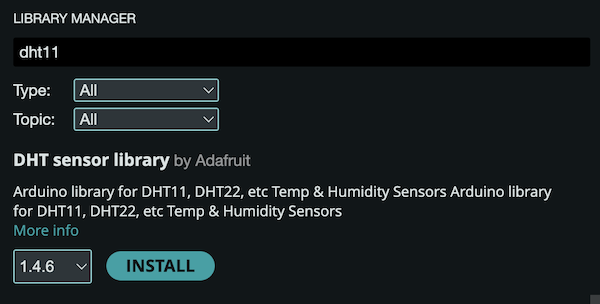 Bibliothek DHT sensor library