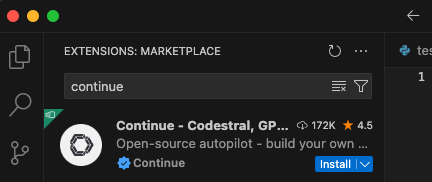 Continue.dev in VS Code installieren