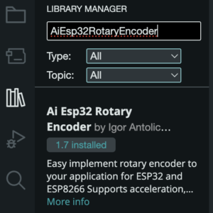 AiEsp32RotaryEncoder in der IDE installieren