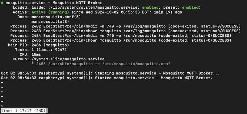 Laufender MQTT-Broker auf einem Raspberry Pi