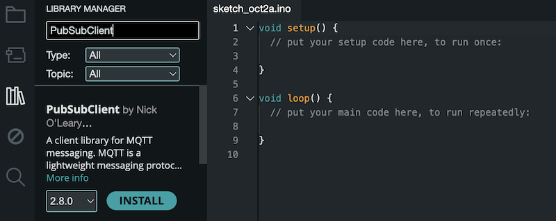 PubSubClient in der Arduino IDE installieren