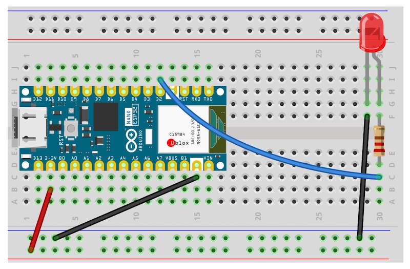 Aufbau des ESP32 Webservers mit LED