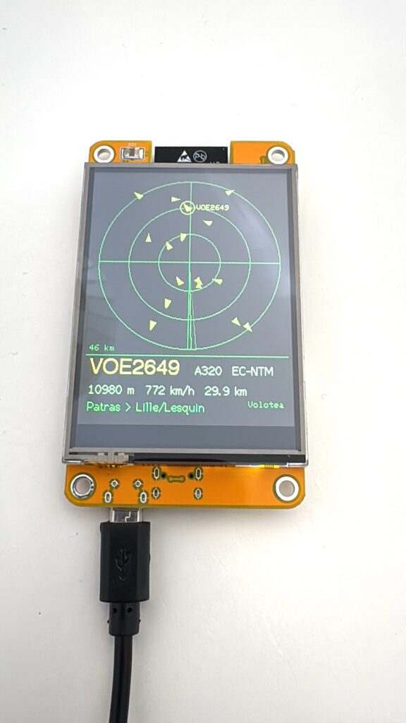 ESP32 Flugradar im Hochformat