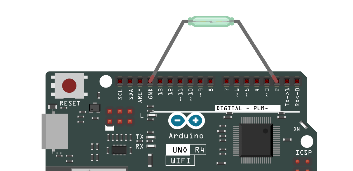 Ein Reed-Kontakt am Arduino UNO